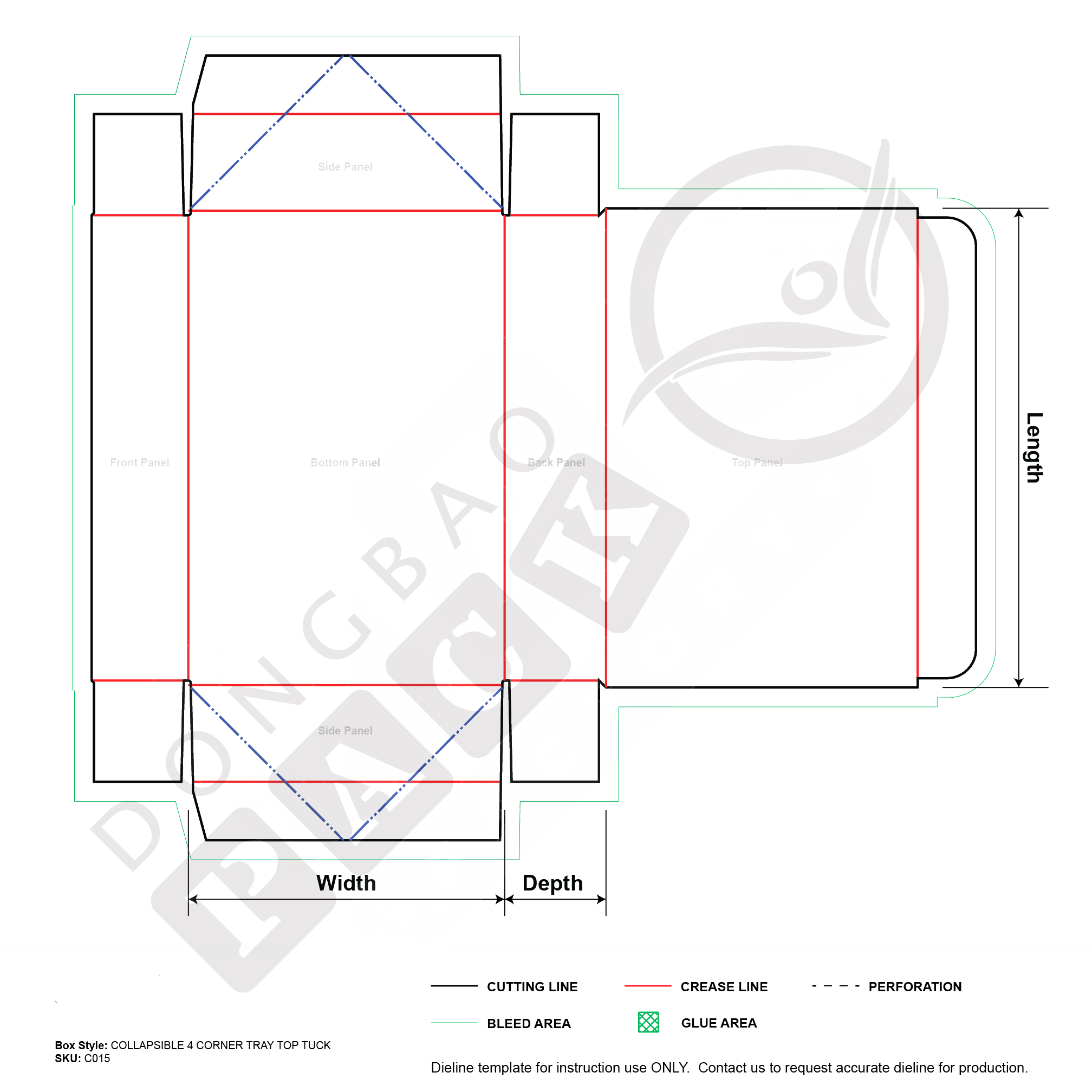  Collapsible 4 Corner Tray Top Tuck